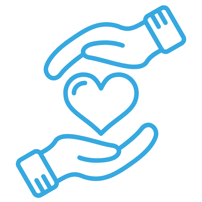 hands surrounding a heart icon