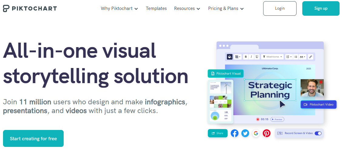 piktochart home page